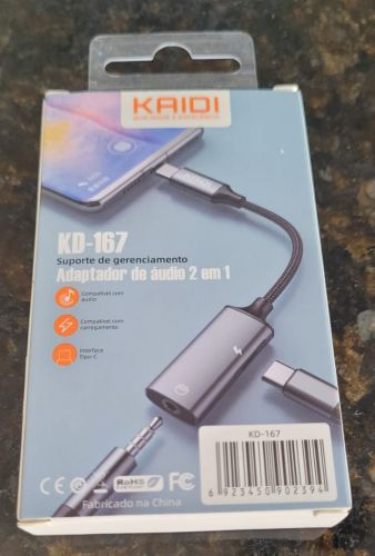 Adaptador de audio 2 em 1 Kaidi