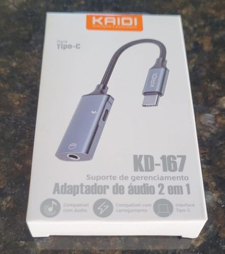 Adaptador de audio 2 em 1 Kaidi